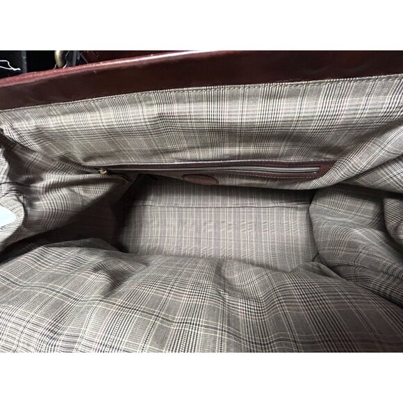 Vintage Fossil 'Lineage' Framed Doctor's Style Leather Bag in Brown - Picture 10 of 14